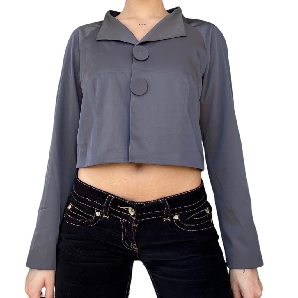 Retro Grey Button Jacket